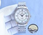 Replica Omega De Ville White Dial Diamond Bezel Watch Citizen 40mm